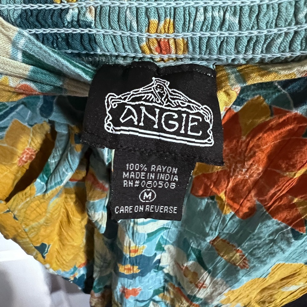 Angie Floral Wide-Leg Pants in Yellow & Blue - Picture 3 of 6